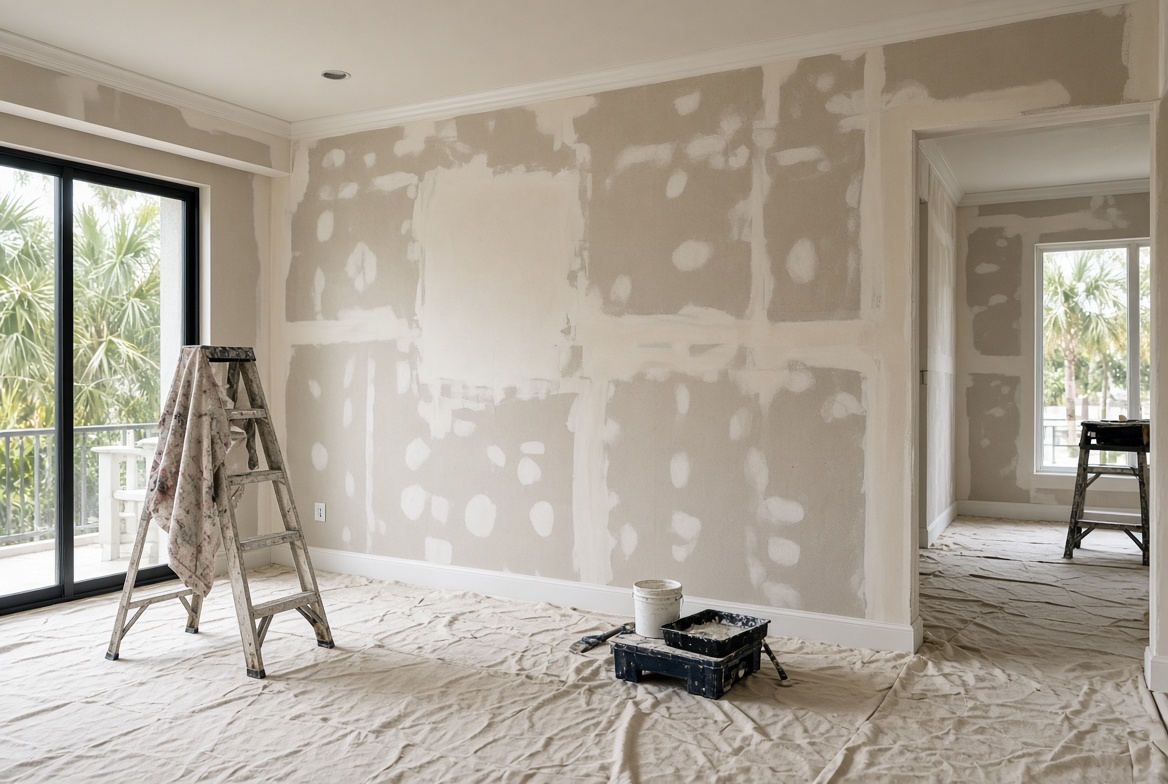 Interior prep and drywall repair in St. Catherine