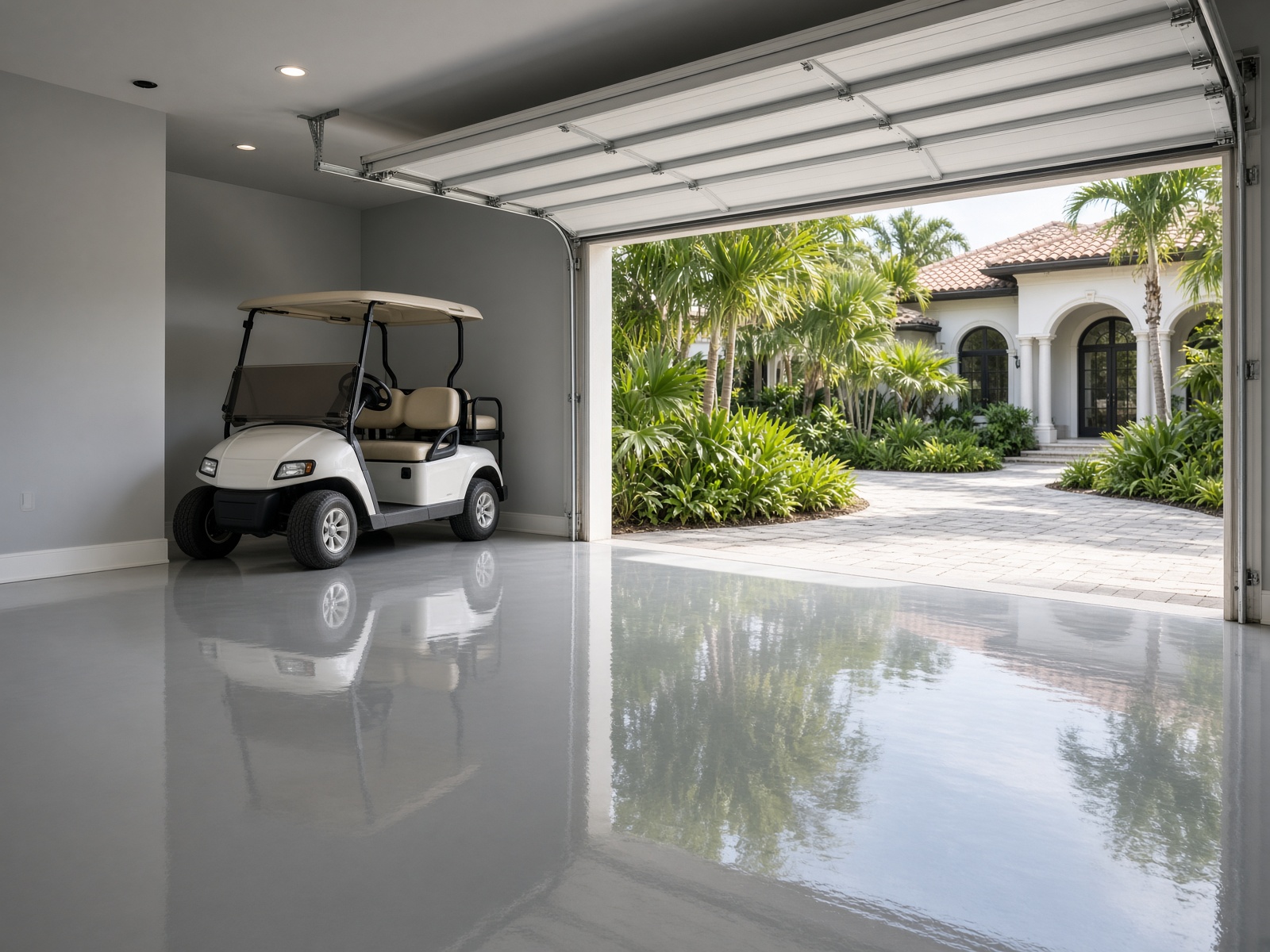Example of a coated residential garage floor