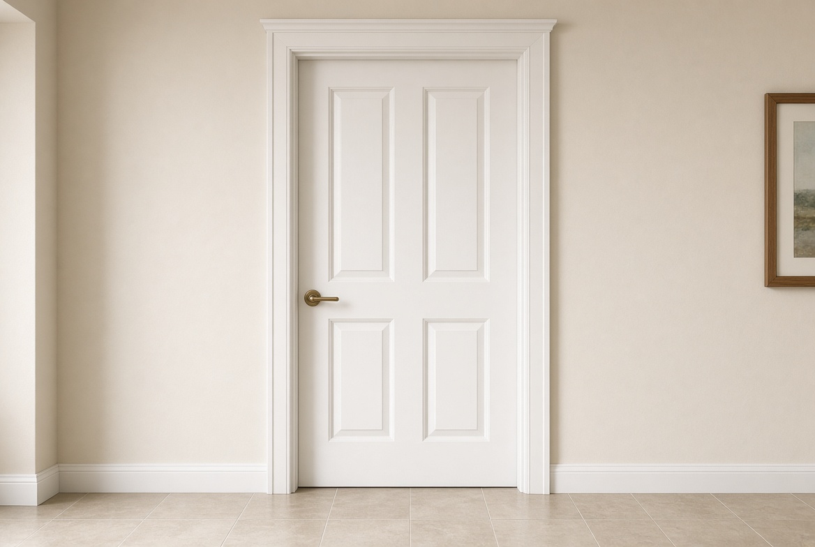 Interior door and casing painted in enamel in The Villages Florida
