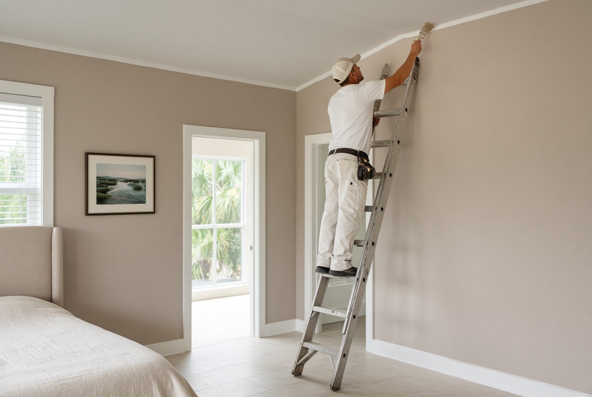 Bedroom interior painting in a Glenbrook-area home