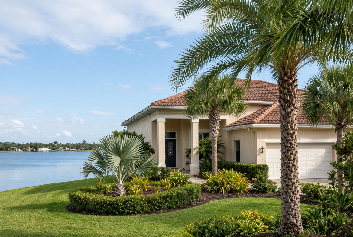 Villa beside water in Lake Deaton in The Villages
