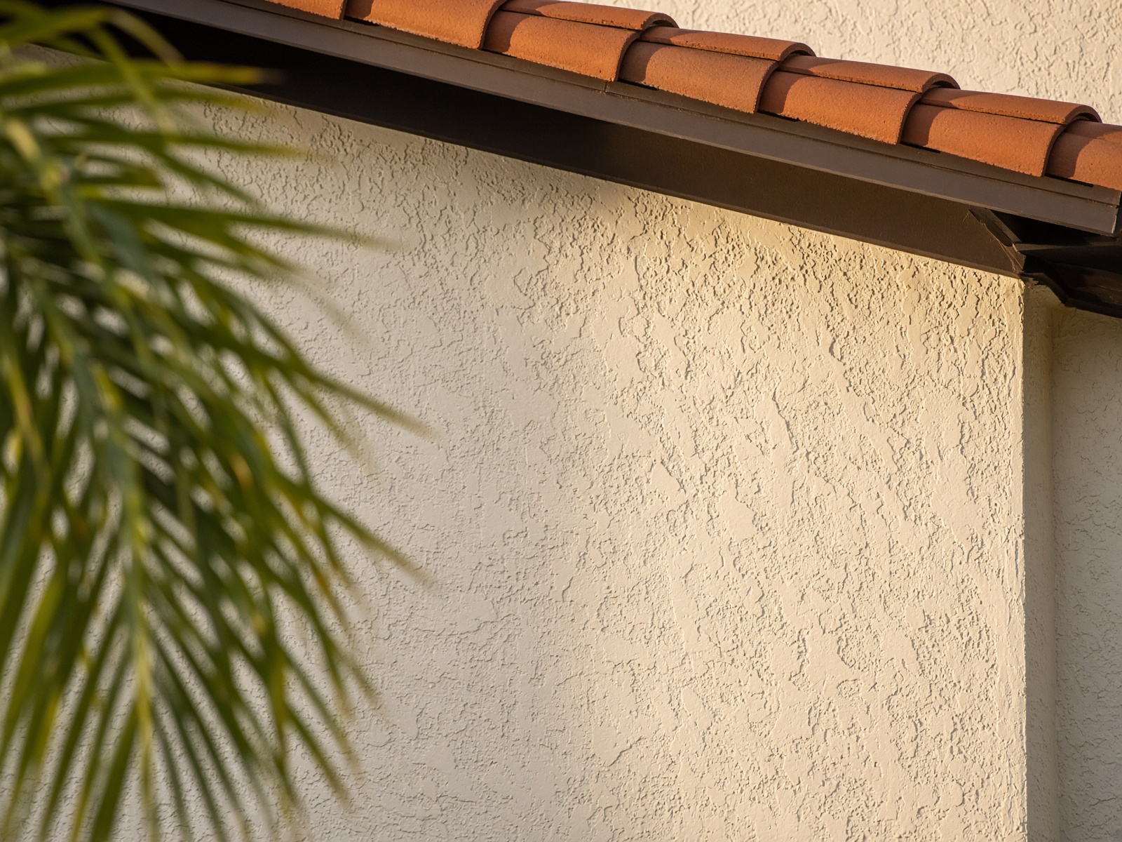 Example of freshly painted cream stucco